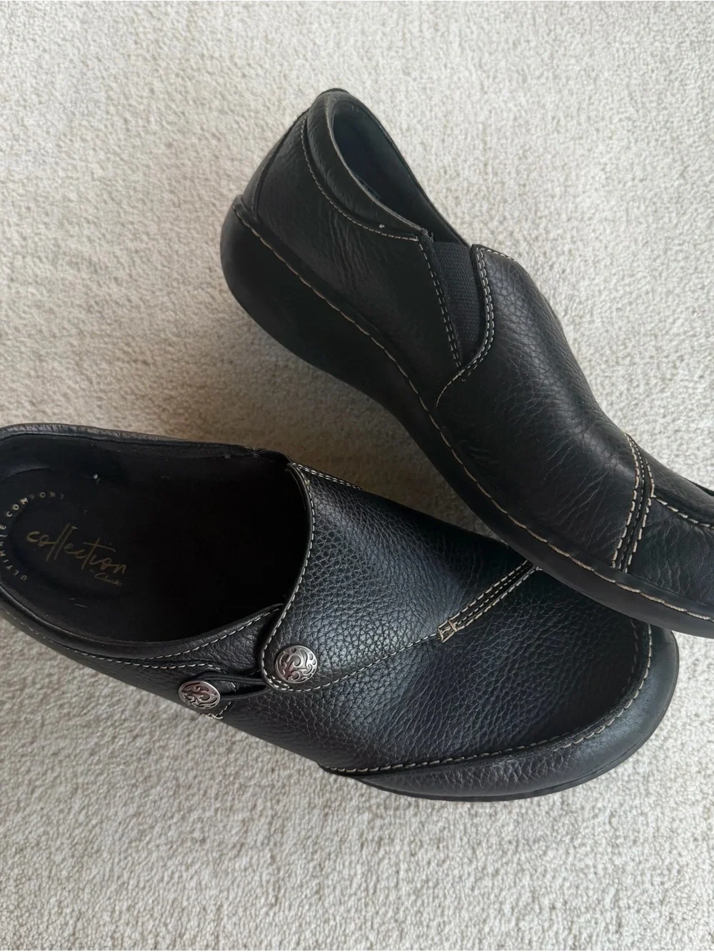Clark’s Ashland Lane Q Women’s Comfort Loafer Black Leather 11 W